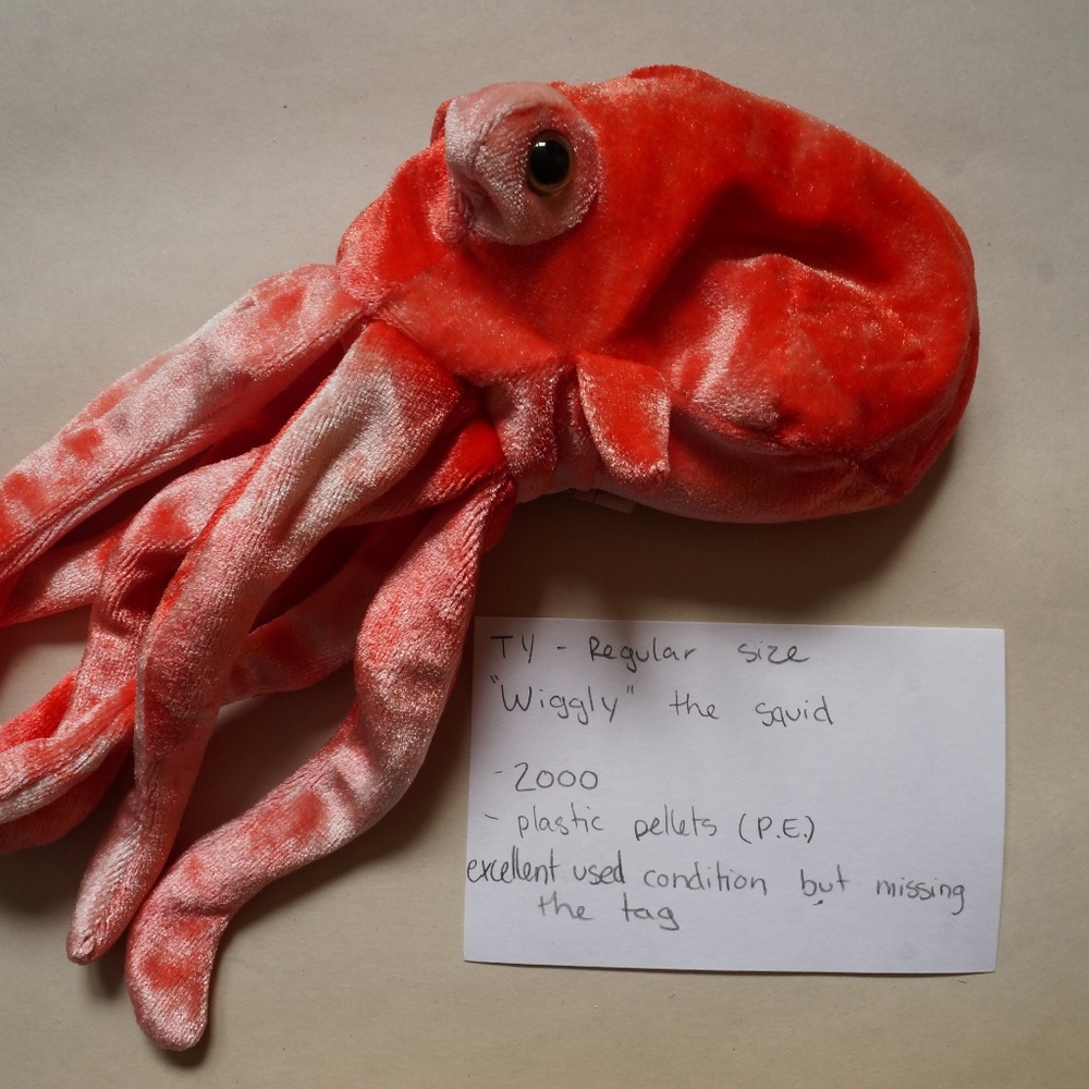 TY - beanie baby - wiggly the squid (2000) no tag